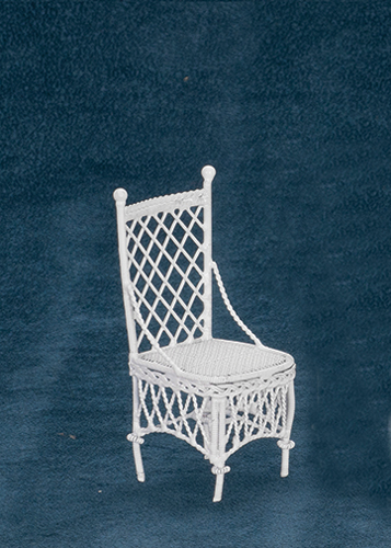 Straight Chair, White Wire